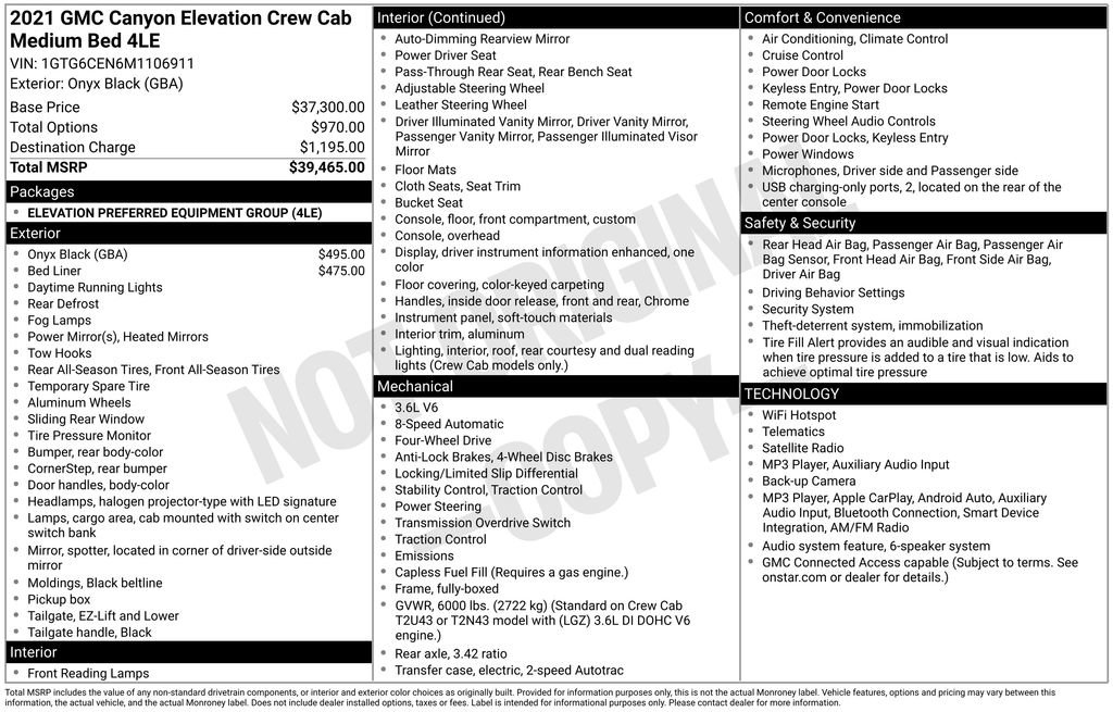 Used 2021 GMC Canyon Elevation AWD/4WD image 6