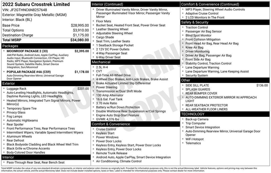 Used 2022 Subaru Crosstrek 2.5i Limited w/ Moonroof Package 2 image 4