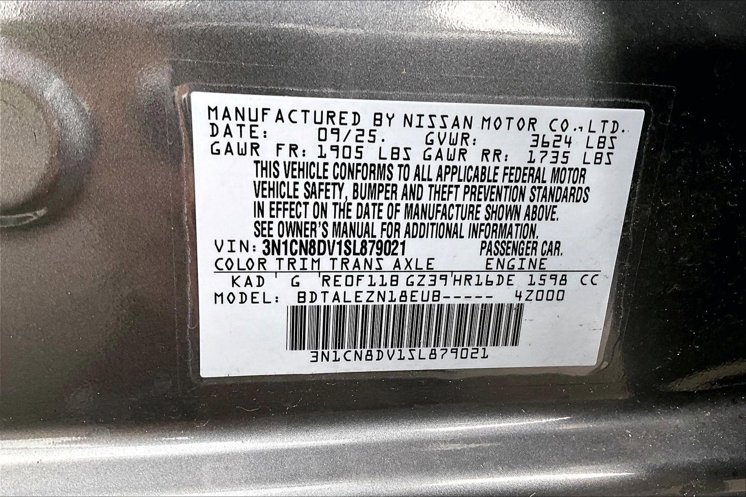 Used 2025 Nissan Versa S w/ Trunk Package FWD image 28