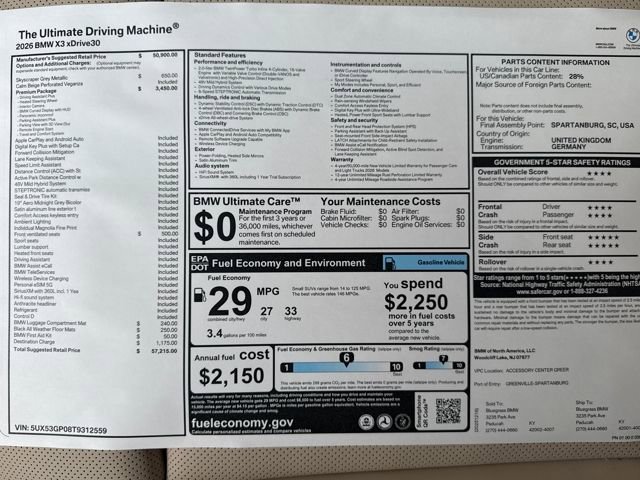New 2026 BMW X3 xDrive30 w/ Premium Package image 28