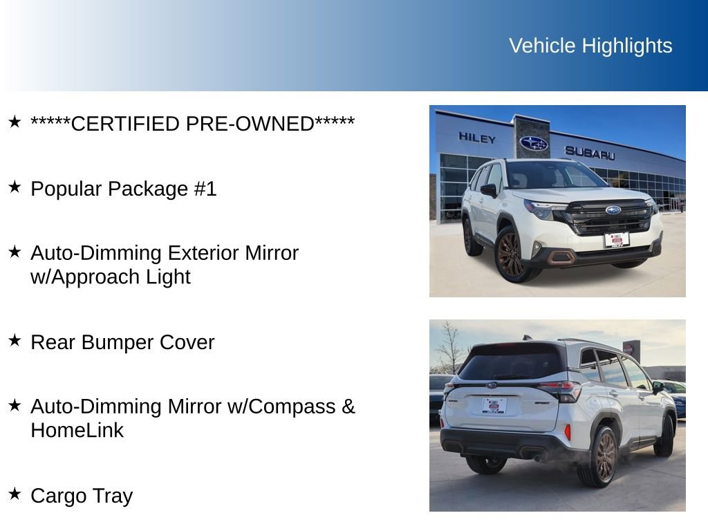 Certified 2025 Subaru Forester Sport w/ Popular Package #1 image 5