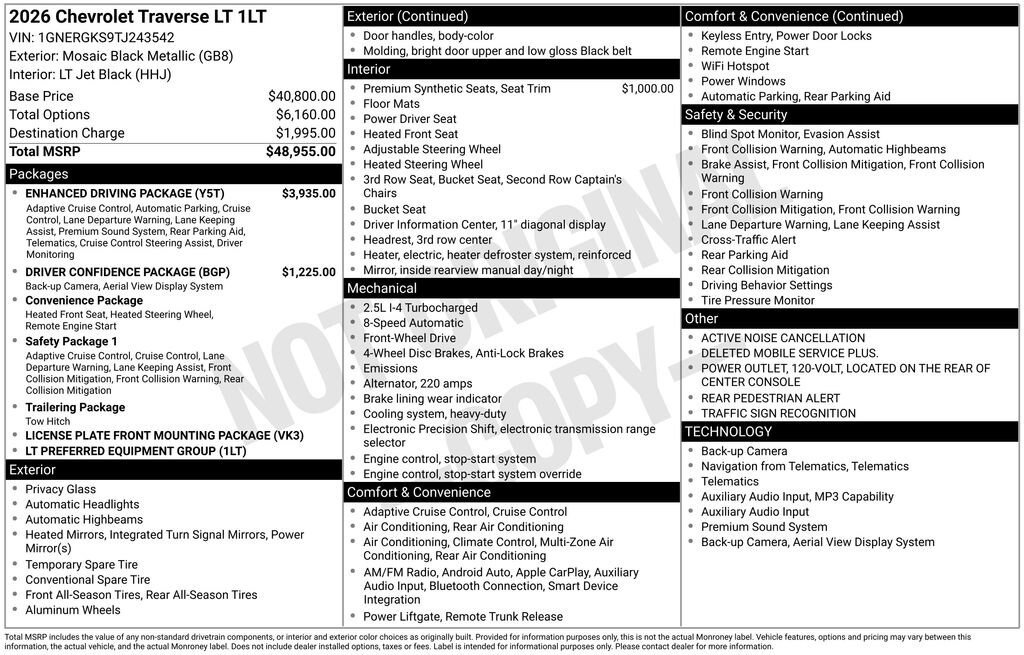 New 2026 Chevrolet Traverse LT w/ Enhanced Driving Package FWD image 25