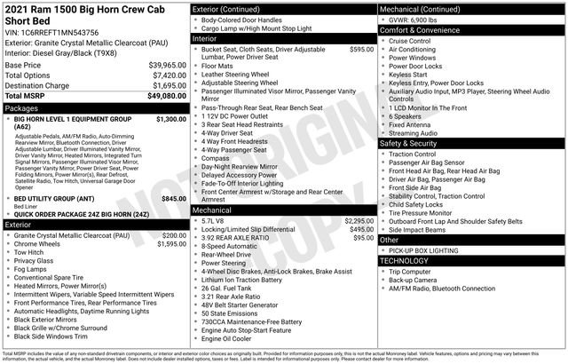Used 2021 RAM 1500 Big Horn image 41