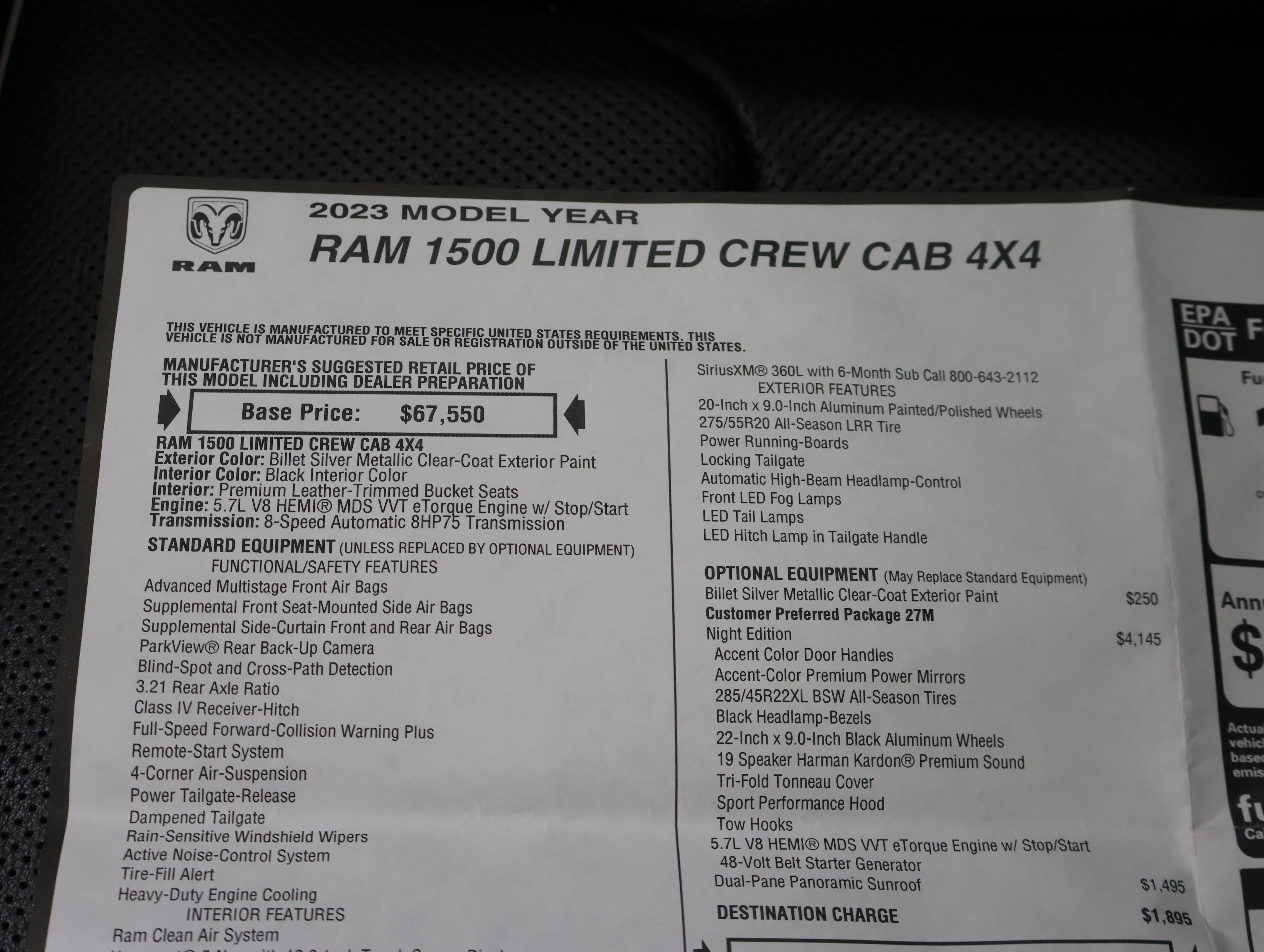 Used 2023 RAM 1500 Limited w/ Night Edition AWD/4WD image 63
