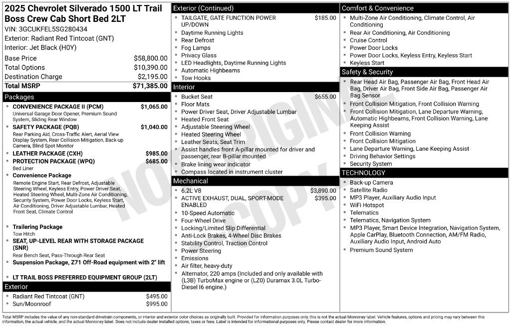 Used 2025 Chevrolet Silverado 1500 LT Trail Boss w/ Convenience Package II AWD/4WD image 5