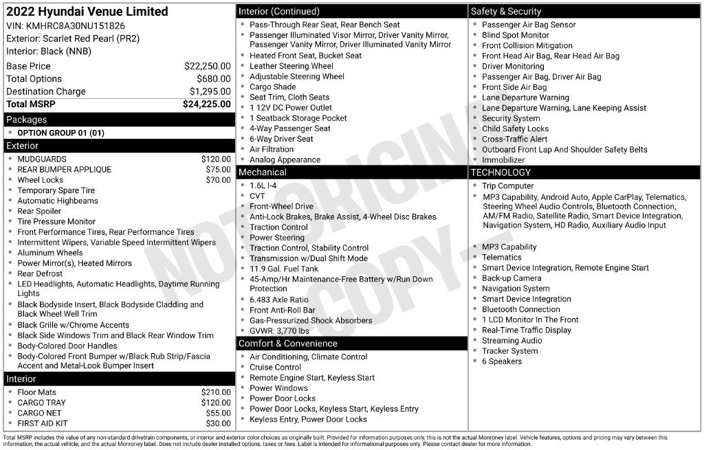 Used 2022 Hyundai Venue Limited FWD image 28