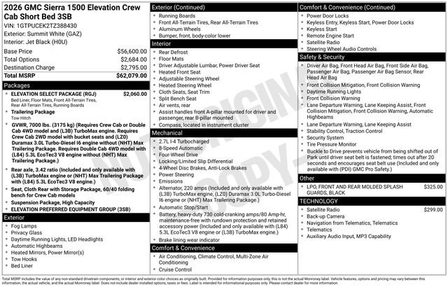 New 2026 GMC Sierra 1500 Elevation w/ Elevation Select Package AWD/4WD image 4