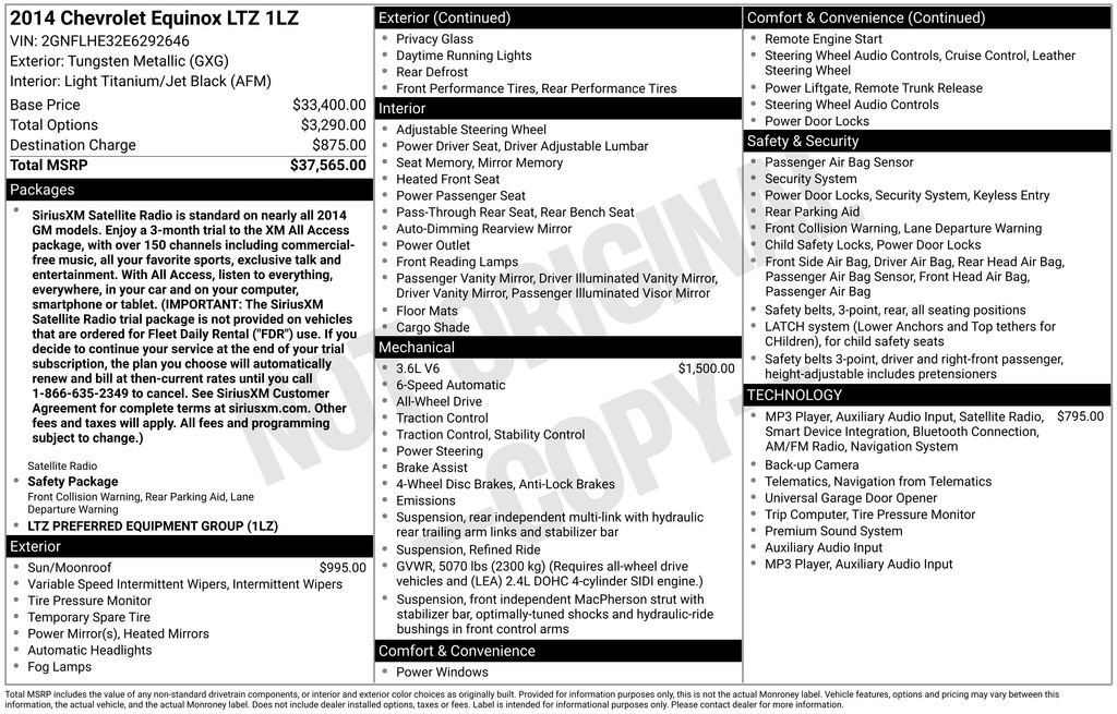 Used 2014 Chevrolet Equinox LTZ AWD/4WD image 2