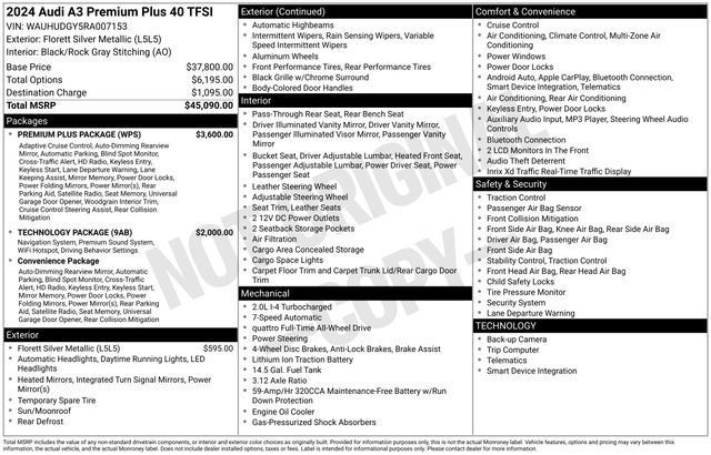 Used 2024 Audi A3 2.0T Premium Plus w/ Premium Plus Package image 15