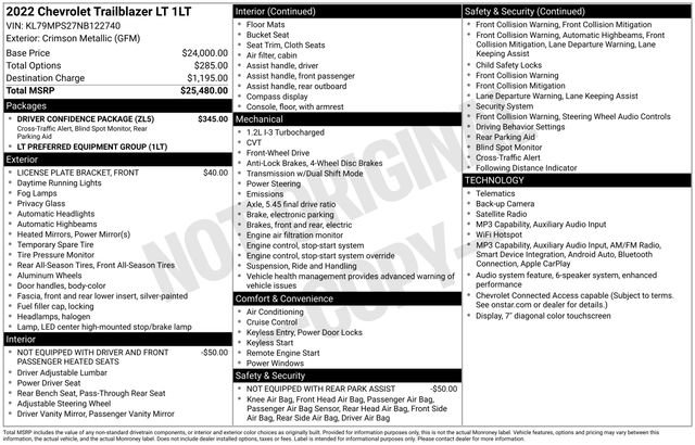 Used 2022 Chevrolet TrailBlazer LT w/ Driver Confidence Package FWD image 33