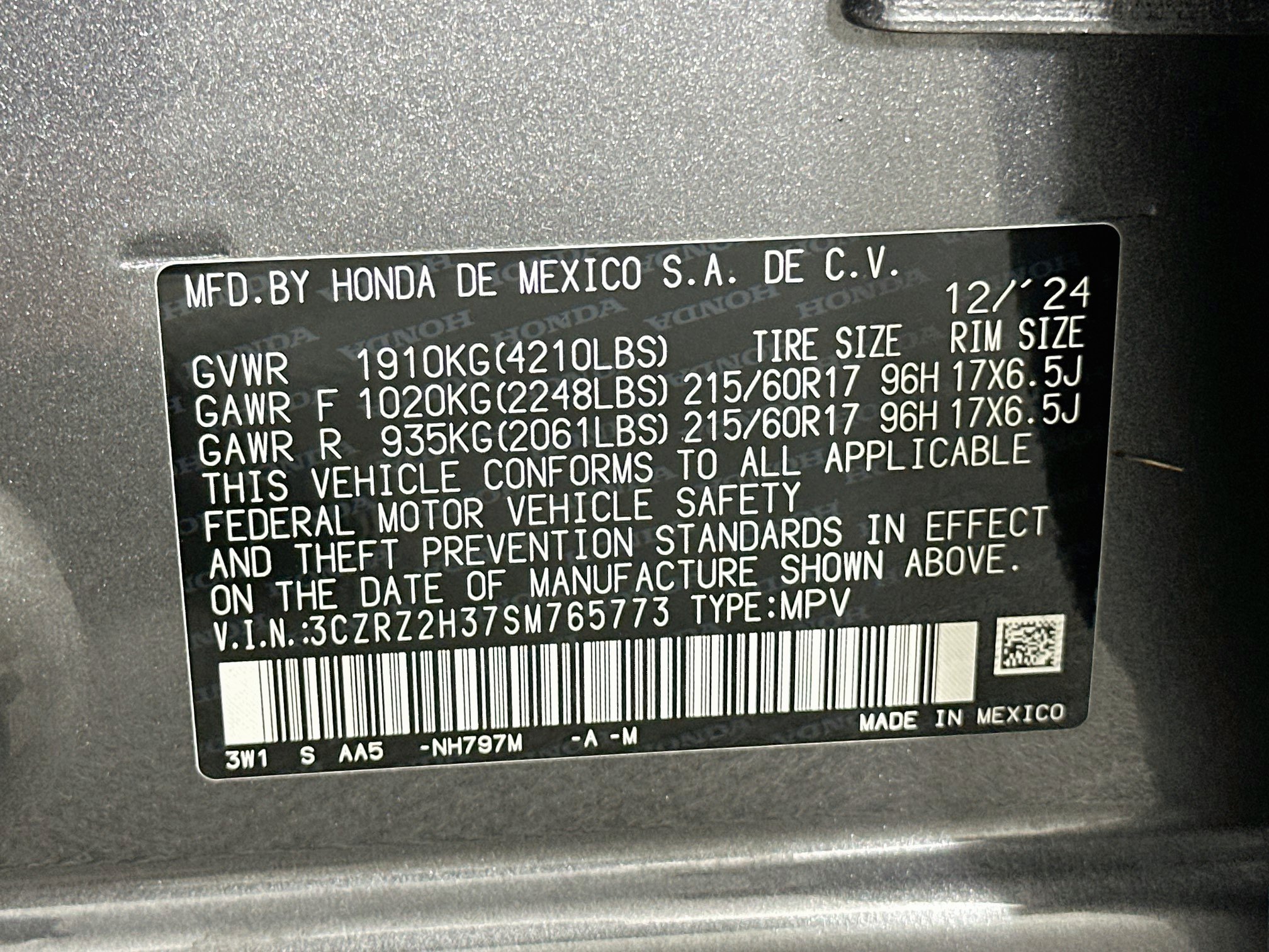 Used 2025 Honda HR-V LX image 12