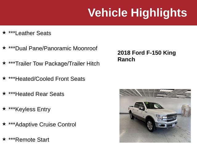 Used 2018 Ford F150 King Ranch w/ Equipment Group 601A Luxury AWD/4WD image 10