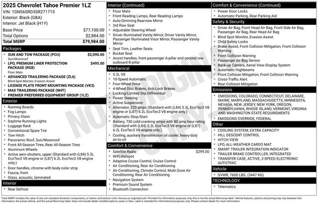 New 2025 Chevrolet Tahoe Premier w/ Sun And Tow Package image 28