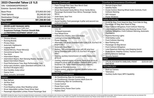 Used 2023 Chevrolet Tahoe LS w/ Driver Alert Package AWD/4WD image 38