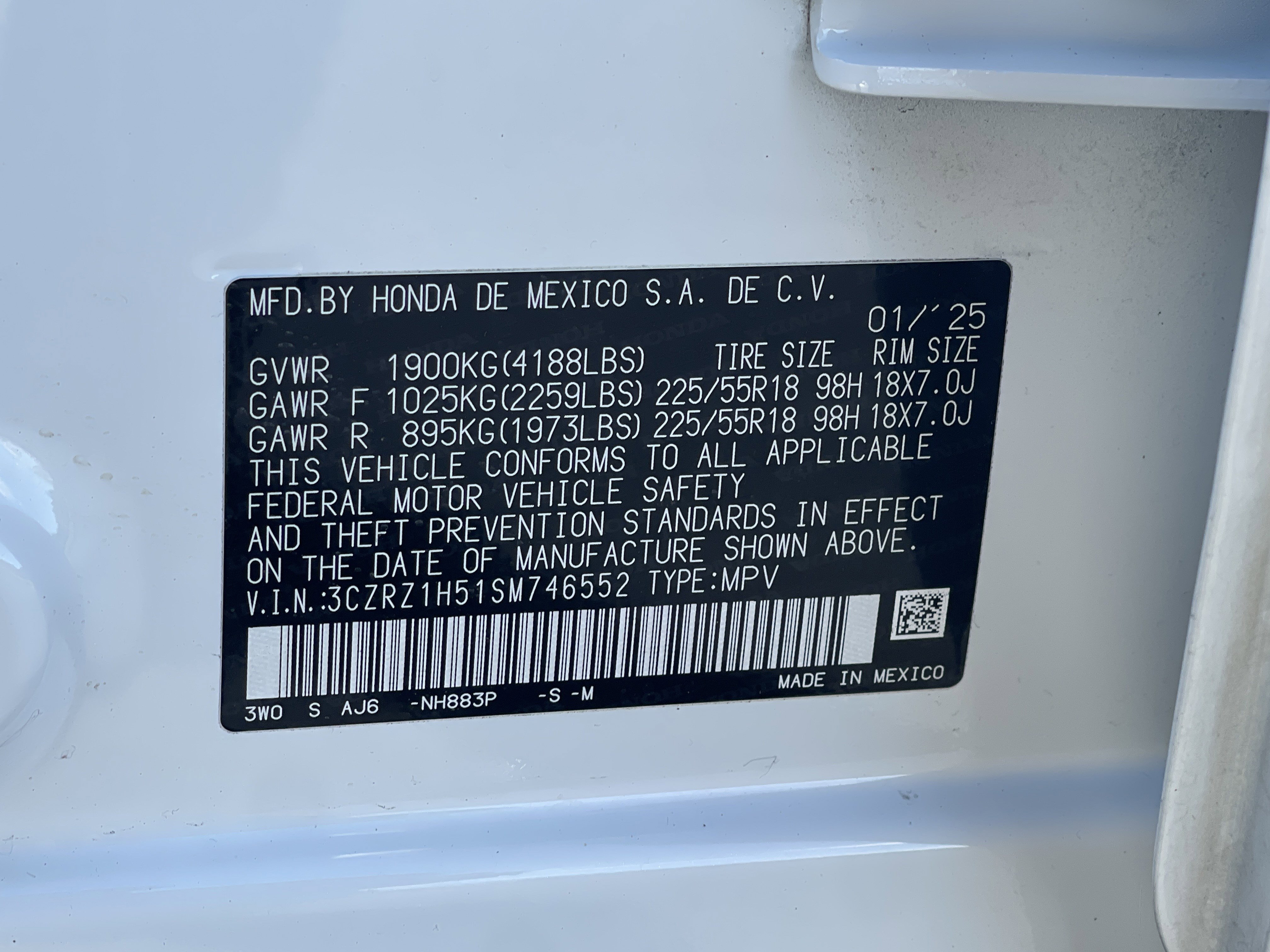 Certified 2025 Honda HR-V Sport image 36