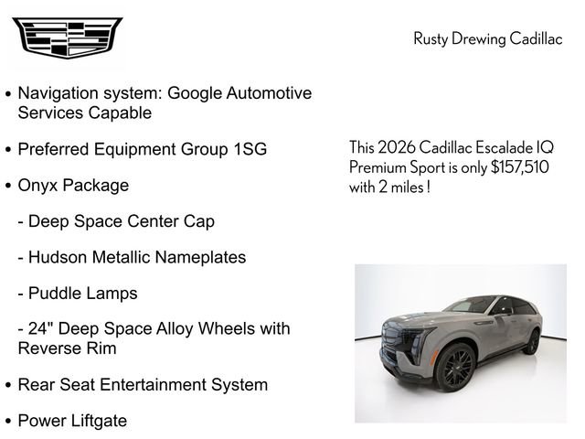 New 2026 Cadillac Escalade IQ Sport 2 w/ LPO, ONYX Package image 4