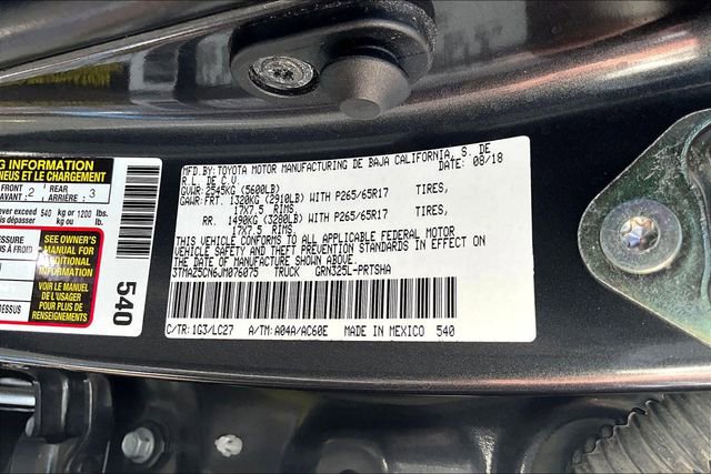 Used 2018 Toyota Tacoma TRD Sport w/ TRD Premium Sport Package image 18