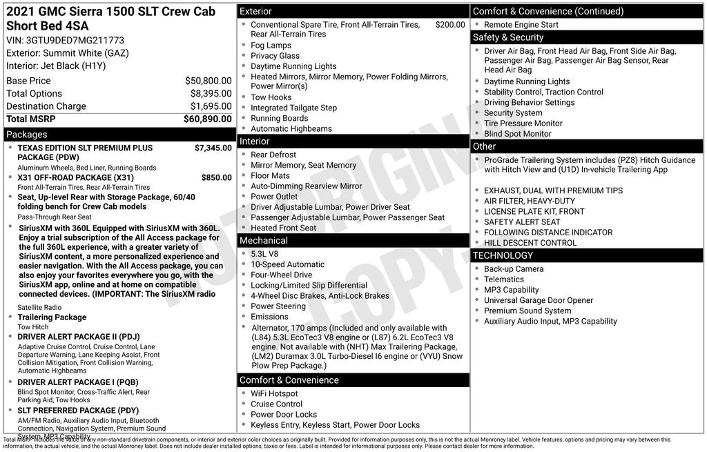 Used 2021 GMC Sierra 1500 SLT AWD/4WD image 51