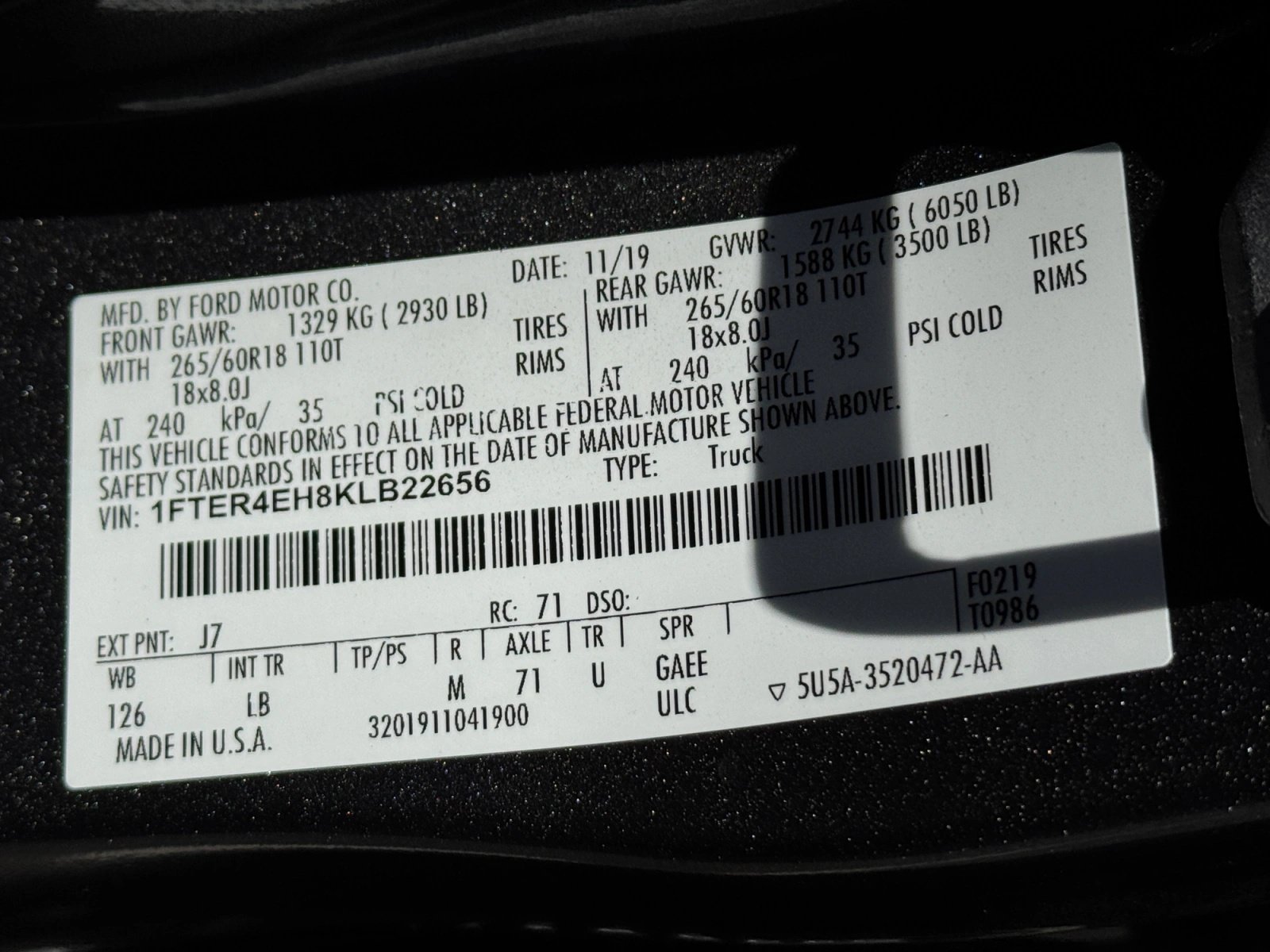 Used 2019 Ford Ranger XLT w/ Black Appearance Package RWD image 13