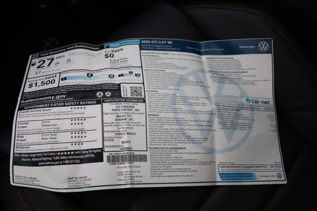 Used 2020 Volkswagen GTI SE FWD image 35