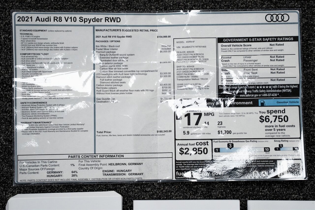 Used 2021 Audi R8 V10 RWD image 28