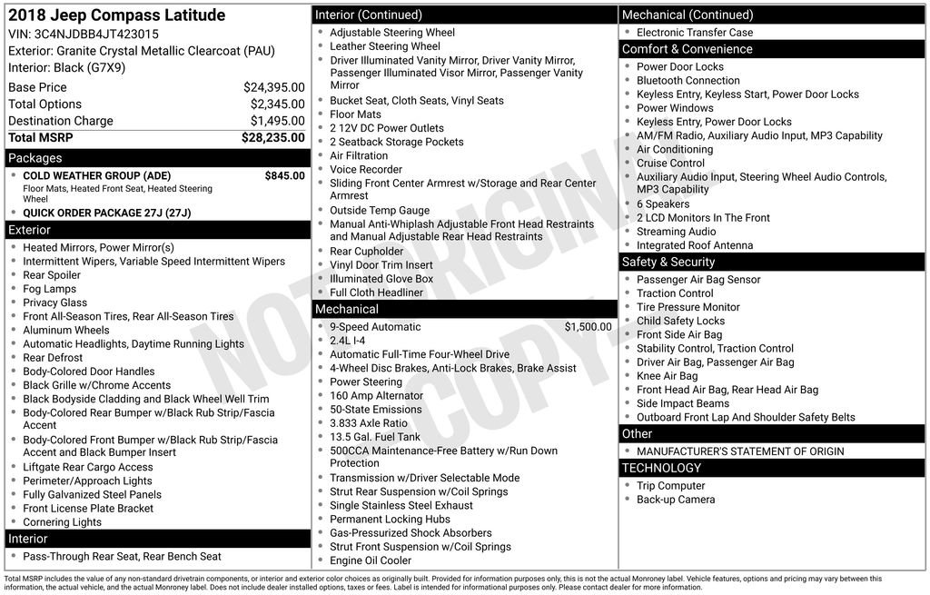 Used 2018 Jeep Compass Latitude w/ Cold Weather Group image 36