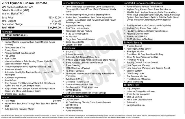 Certified 2021 Hyundai Tucson Ultimate AWD/4WD image 4