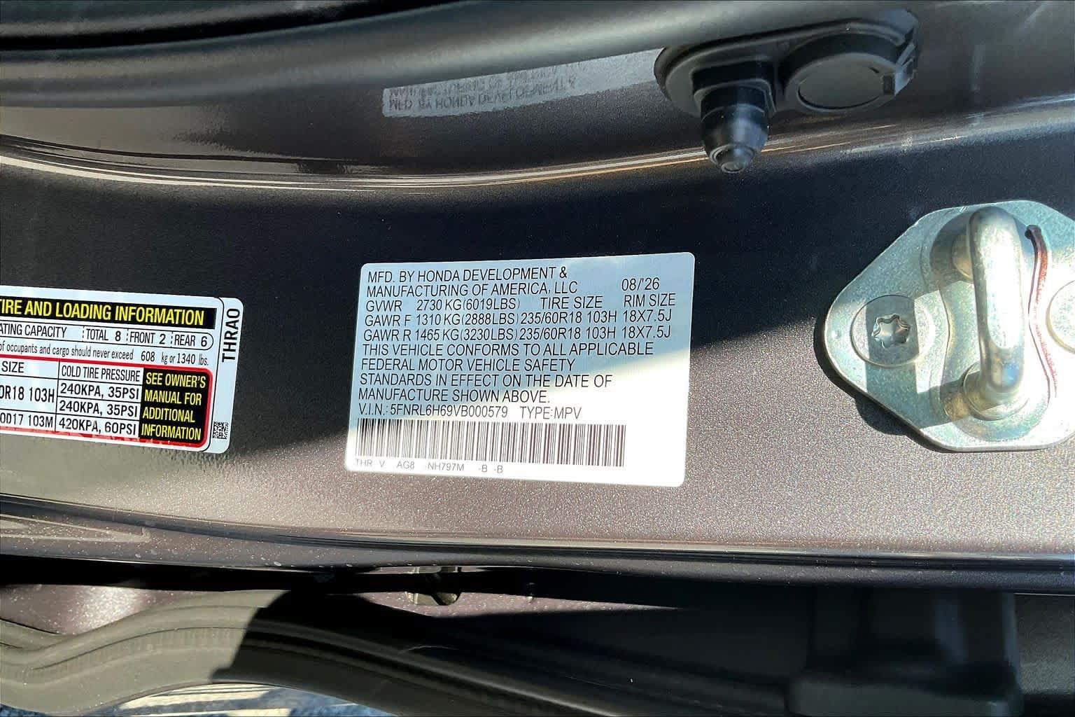 New 2027 Honda Odyssey EX-L image 19