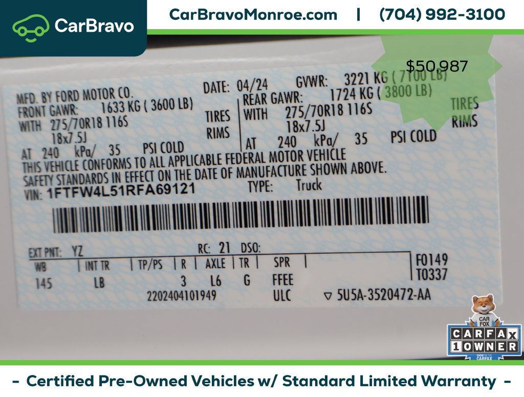 Used 2024 Ford F150 Tremor w/ Bed Utility Package AWD/4WD image 46