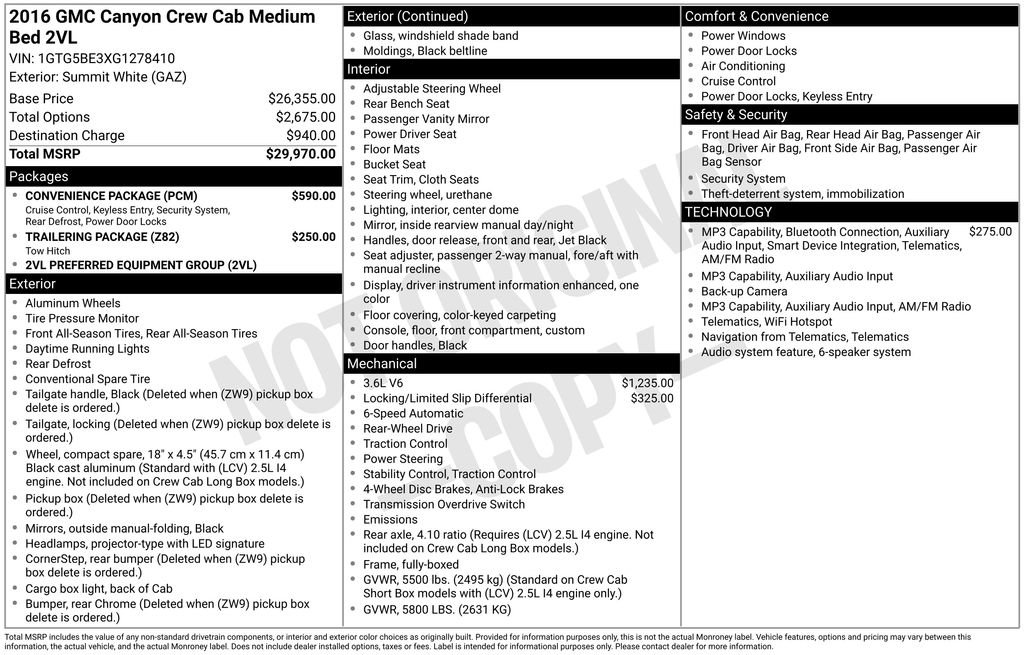 Used 2016 GMC Canyon 2WD Crew Cab w/ Convenience Package image 11