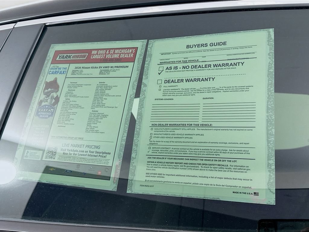 Certified 2026 Nissan Kicks SV w/ SV Premium Package AWD/4WD image 13