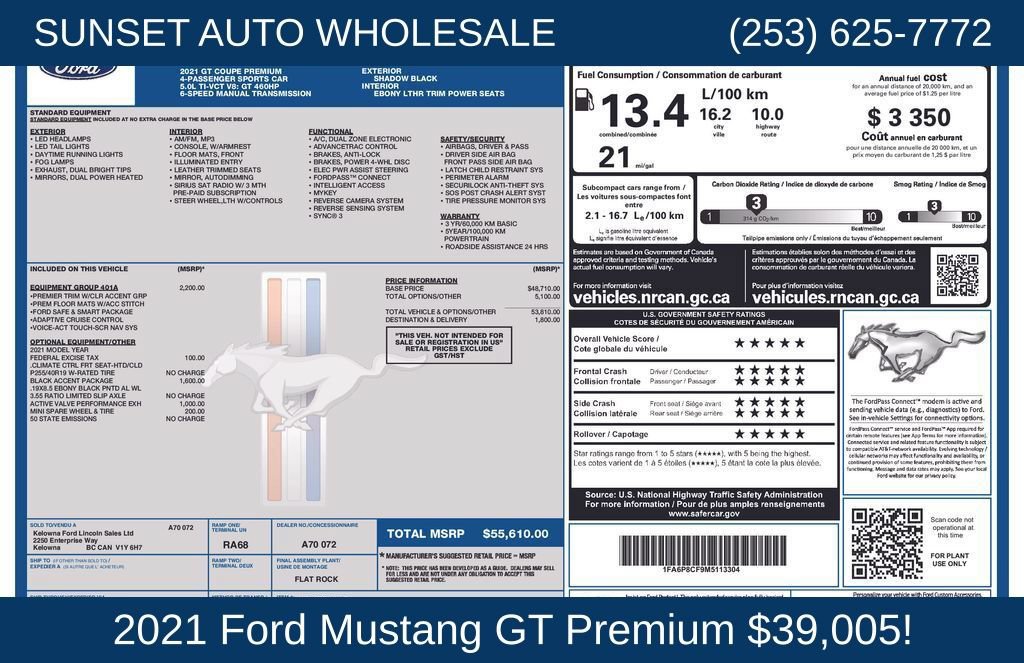 Used 2021 Ford Mustang GT Premium RWD image 46