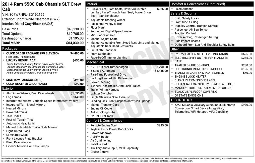 Used 2014 RAM 5500 SLT w/ Quick Order Package 29G SLT image 46