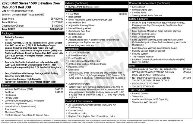 Used 2023 GMC Sierra 1500 Elevation image 39