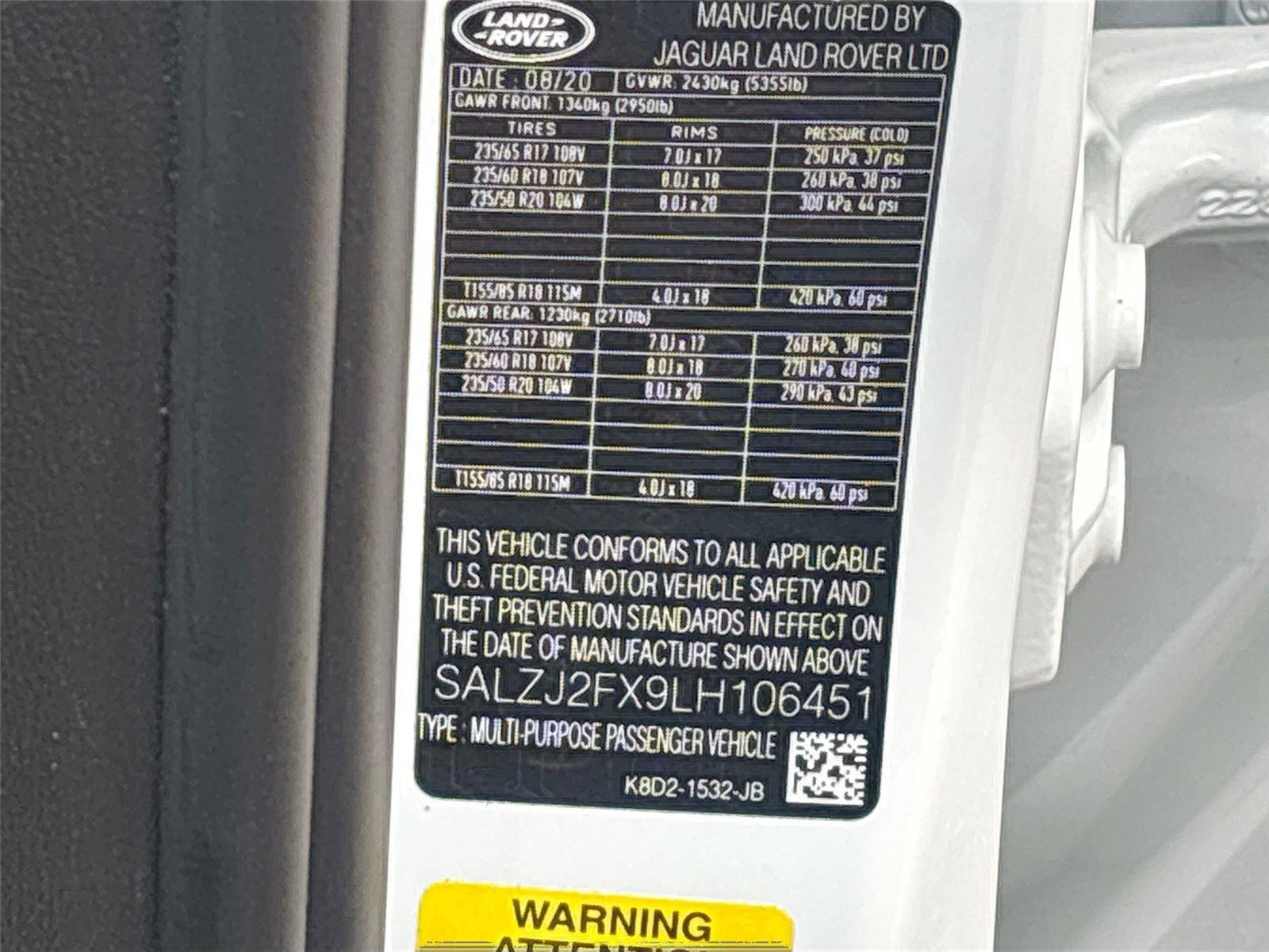 Used 2020 Land Rover Range Rover Evoque S image 32