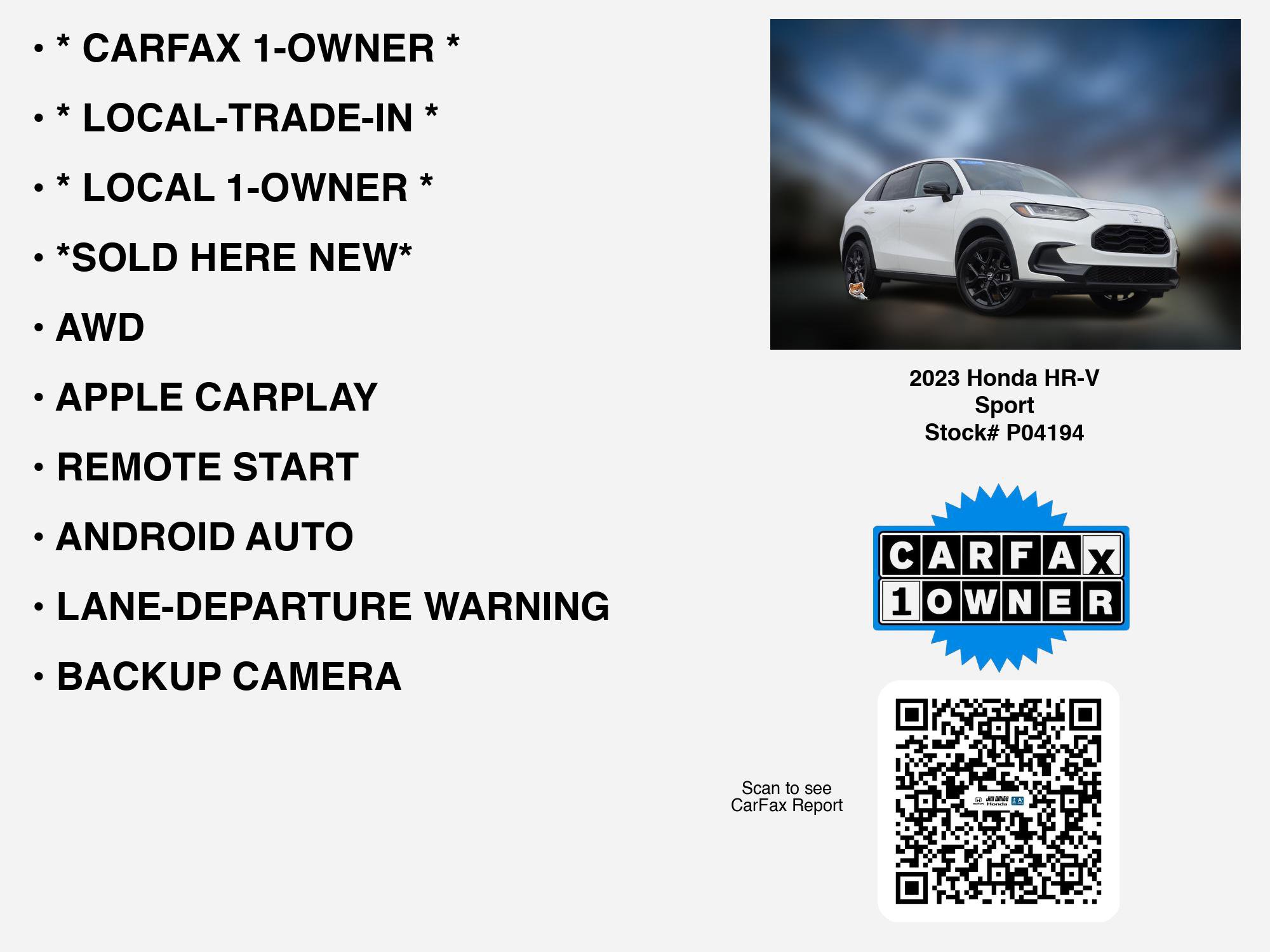 Certified 2023 Honda HR-V Sport image 7