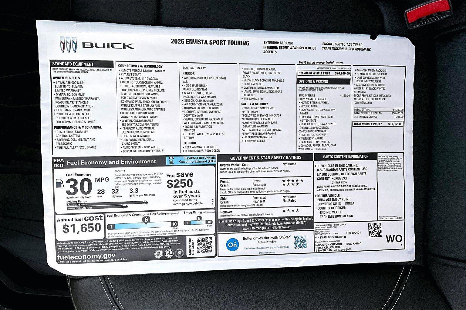 New 2026 Buick Envista Sport Touring w/ Studio Series image 16