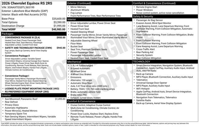 Certified 2026 Chevrolet Equinox RS w/ Convenience Package III AWD/4WD image 25