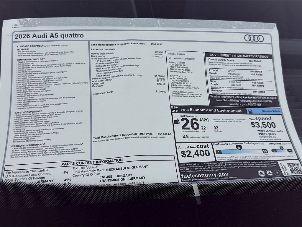 Used 2026 Audi A5 2.0T Premium AWD/4WD image 9