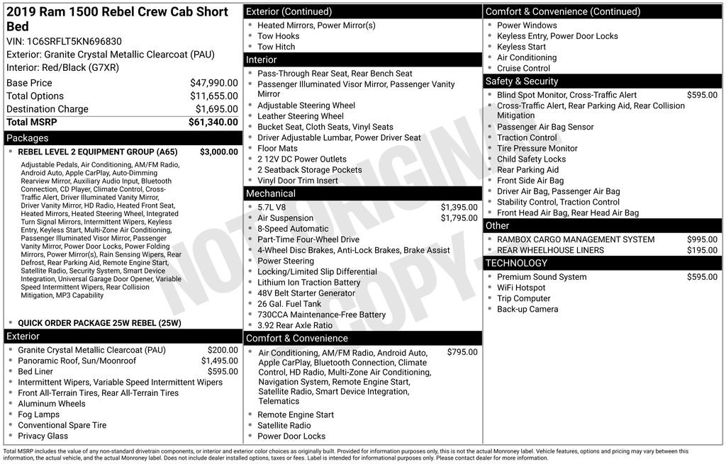 Used 2019 RAM 1500 Rebel w/ Rebel Level 2 Equipment Group AWD/4WD image 6