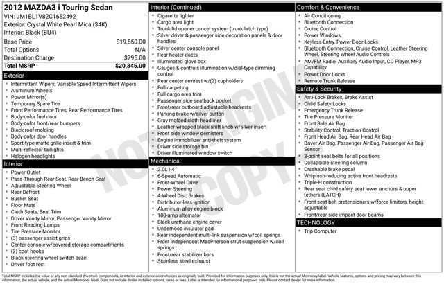 Used 2012 MAZDA MAZDA3 i Touring image 34