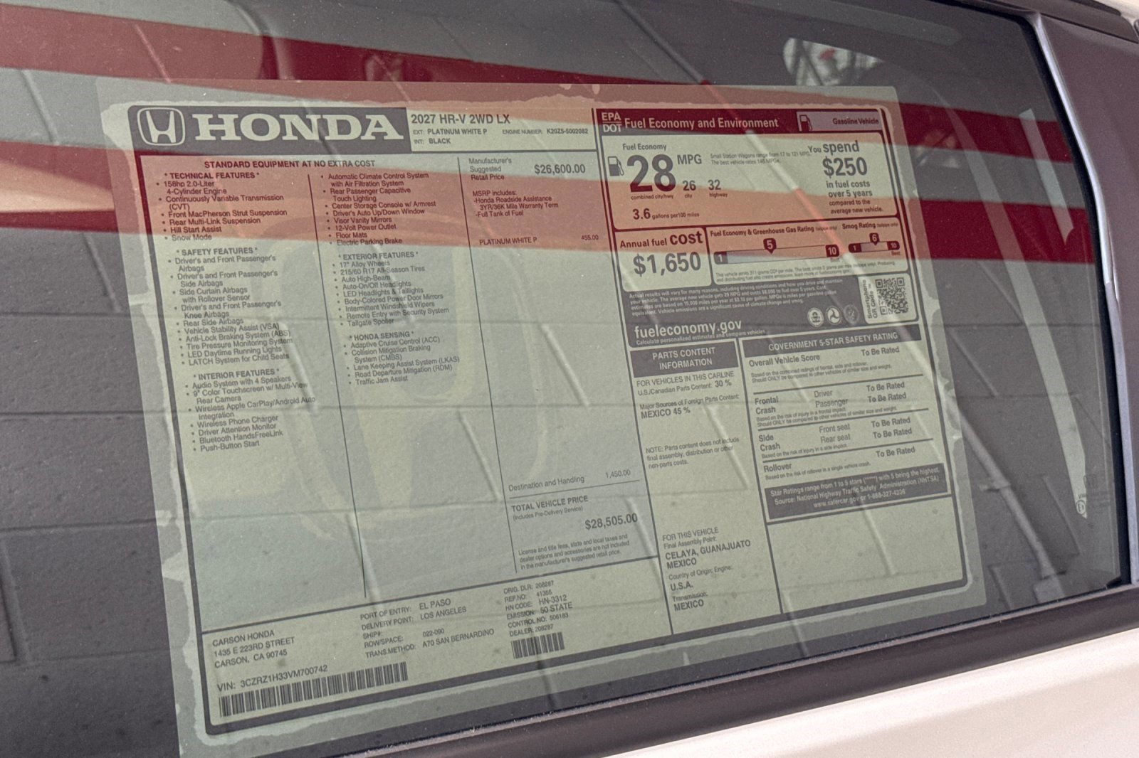 New 2027 Honda HR-V LX image 33