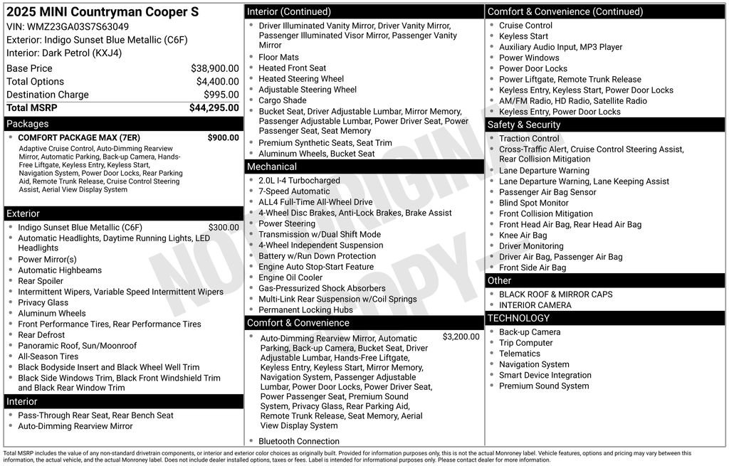 Certified 2025 MINI Cooper Countryman S w/ Comfort Package Max image 12