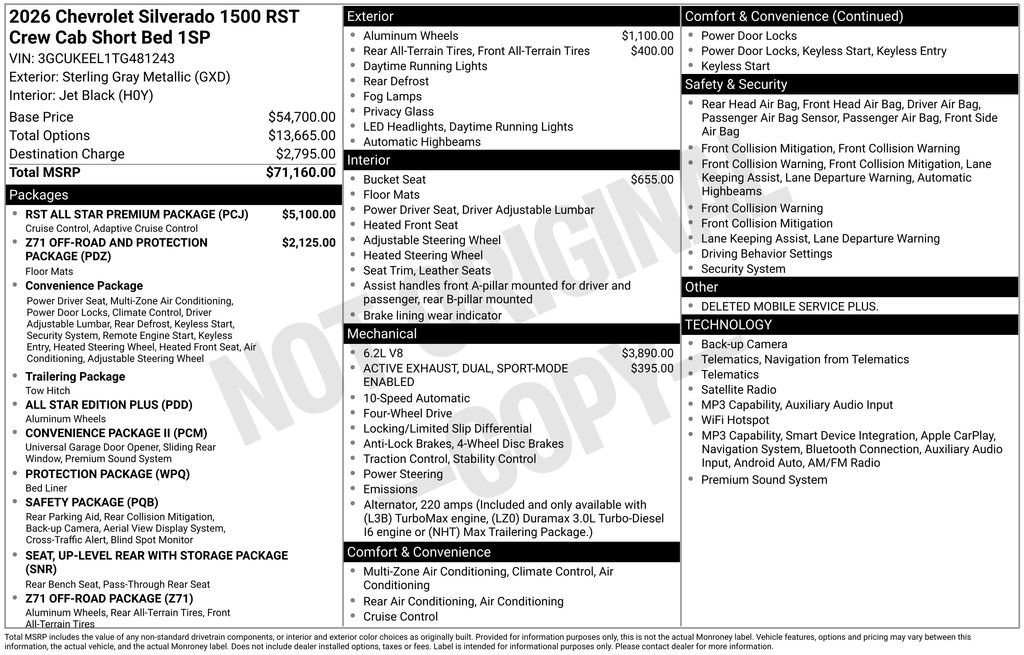 New 2026 Chevrolet Silverado 1500 RST w/ RST All Star Premium Package AWD/4WD image 4