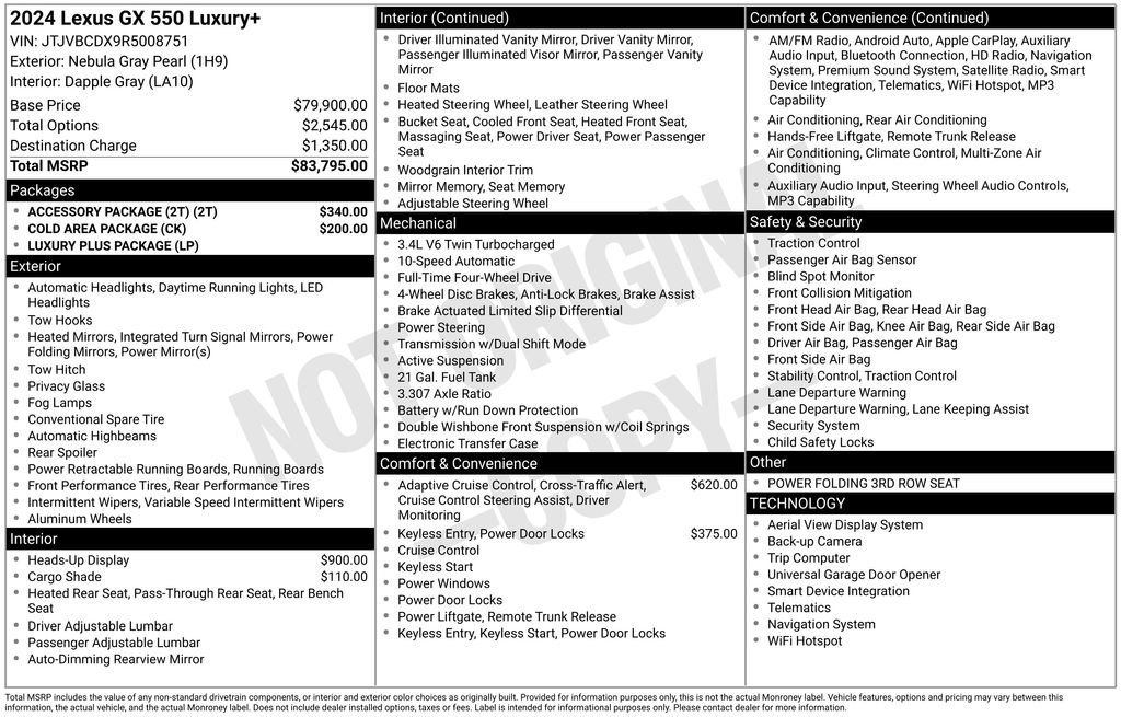 Used 2024 Lexus GX 550 w/ Accessory Package (2T) AWD/4WD image 19