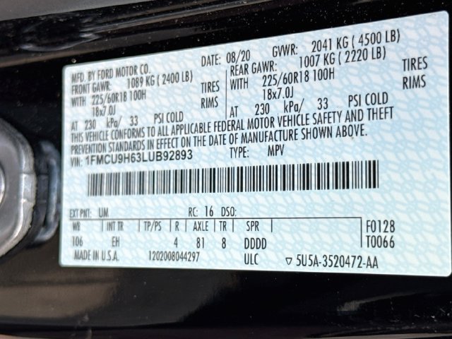 Certified 2020 Ford Escape SEL AWD/4WD image 39