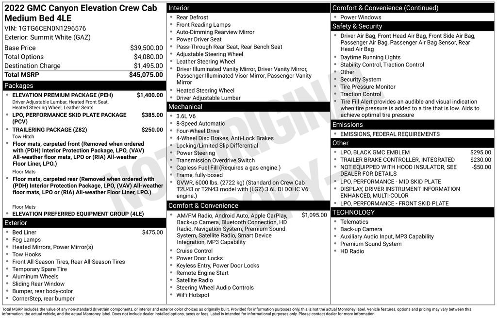 Used 2022 GMC Canyon Elevation w/ Elevation Premium Package image 37