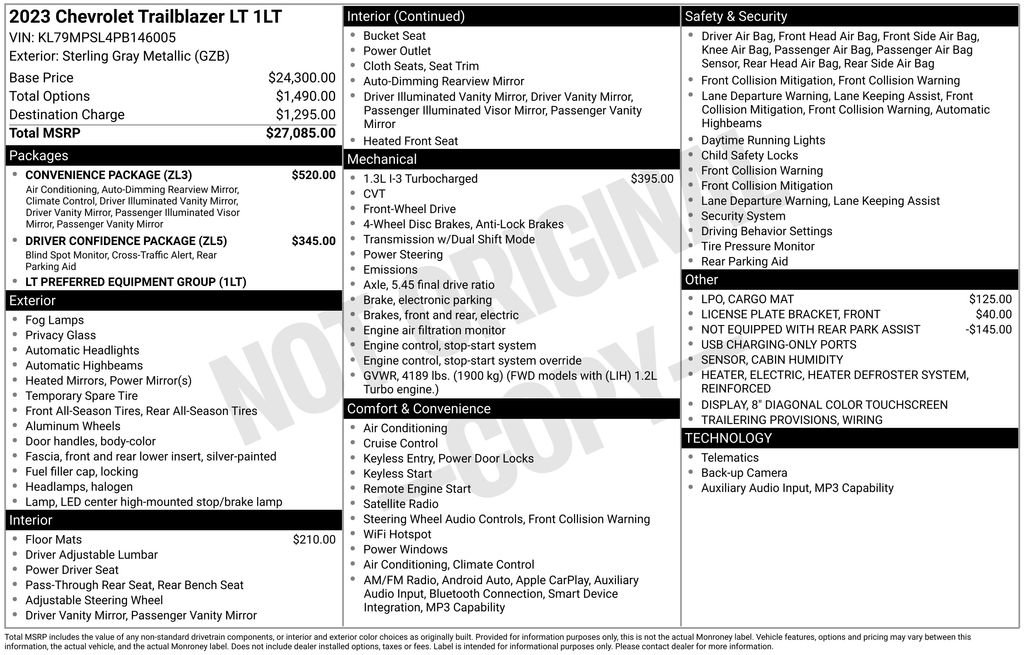 Used 2023 Chevrolet TrailBlazer LT w/ Convenience Package FWD image 6