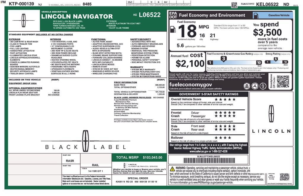 Used 2019 Lincoln Navigator L Black Label AWD/4WD image 12