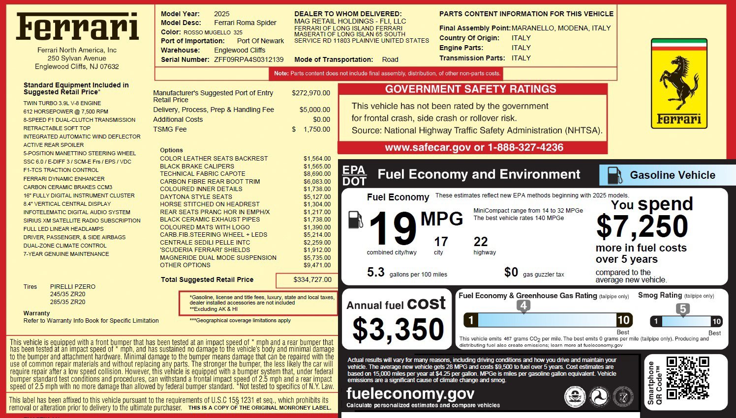 Certified 2025 Ferrari Roma Spider RWD image 2